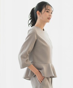 セール】【WEB限定】リボンペプラムトップス／ウォッシャブル（Tシャツ