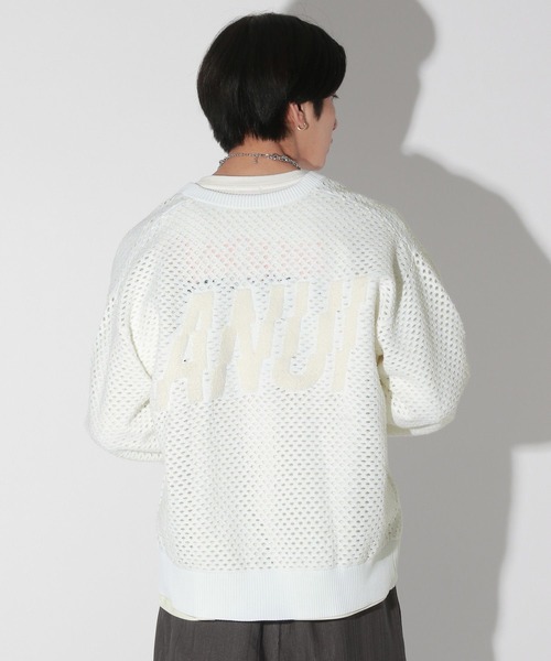 UNISEX】メッシュロゴZIPカーディガン（カーディガン/ボレロ