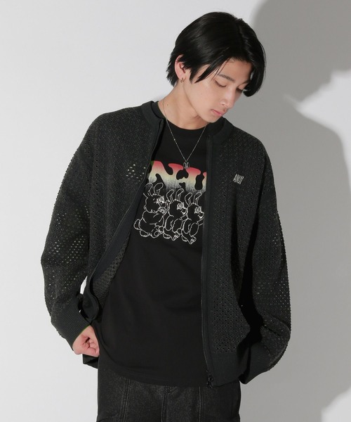Anui(アニュイ)の「【UNISEX】メッシュロゴZIPカーディガン(カーディガン/ボレロ・レディース・オフホワイト/ブラック・MEDIUM)」の20枚目の写真