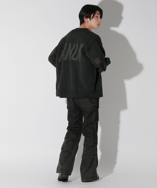 Anui(アニュイ)の「【UNISEX】メッシュロゴZIPカーディガン(カーディガン/ボレロ・レディース・オフホワイト/ブラック・MEDIUM)」の13枚目の写真