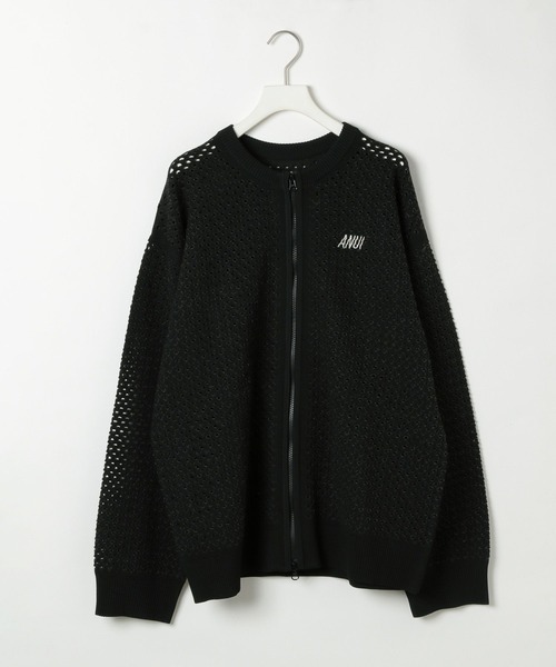 Anui(アニュイ)の「【UNISEX】メッシュロゴZIPカーディガン(カーディガン/ボレロ・レディース・オフホワイト/ブラック・MEDIUM)」の10枚目の写真