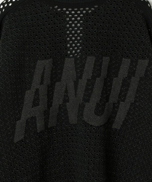 Anui(アニュイ)の「【UNISEX】メッシュロゴZIPカーディガン(カーディガン/ボレロ・レディース・オフホワイト/ブラック・MEDIUM)」の3枚目の写真