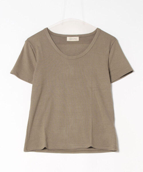 aimoha(アイモハ)の「シンプルベーシックTシャツ (SS)(Tシャツ/カットソー・レディース・ピンク/グリーン/ダークグレー/ホワイト/ベージュ/ブラック・FREE)」の19枚目の写真