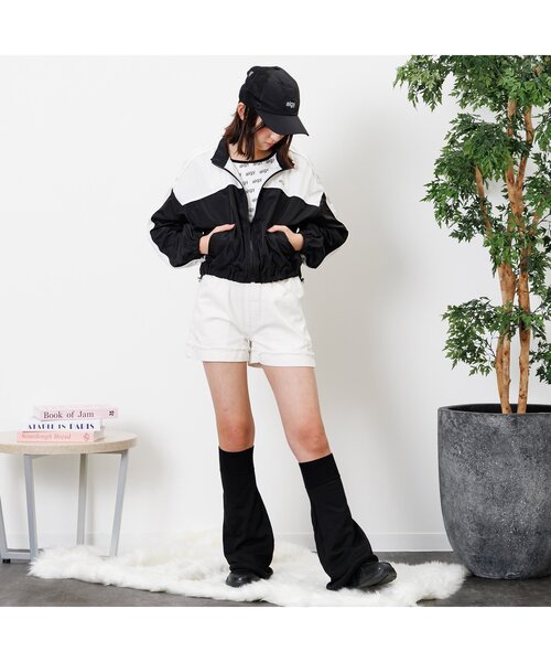 algy(アルジー)の「パイピングブルゾン(ナイロンジャケット・キッズ・ブラック/アイボリー/ミント・XX-SMALL/X-SMALL/MEDIUM/SMALL)」の4枚目の写真