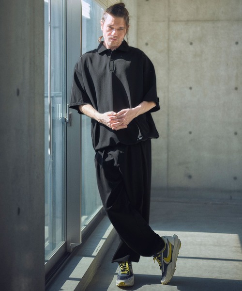 ADAM PATEK(アダムパテック)の「mhs2317-ripple looose polo shirt ポロシャツ(ポロシャツ・メンズ・ブラック/チャコール・2/1)」の6枚目の写真