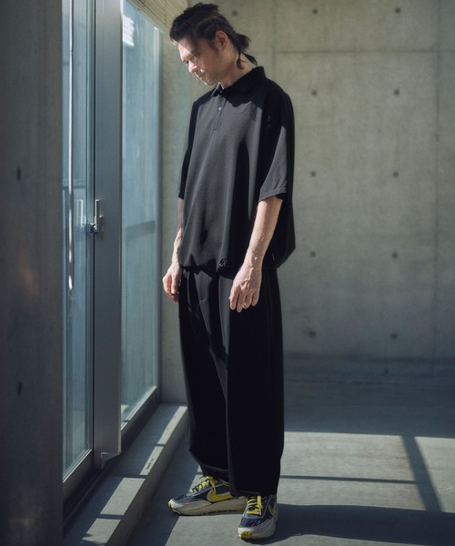 ADAM PATEK(アダムパテック)の「mhs2317-ripple looose polo shirt ポロシャツ(ポロシャツ・メンズ・ブラック/チャコール・2/1)」の7枚目の写真