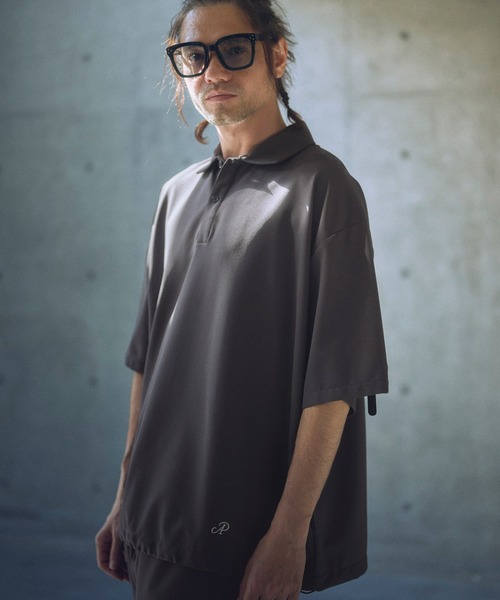 ADAM PATEK(アダムパテック)の「mhs2317-ripple looose polo shirt ポロシャツ(ポロシャツ・メンズ・ブラック/チャコール・2/1)」の10枚目の写真