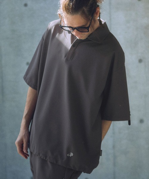 ADAM PATEK(アダムパテック)の「mhs2317-ripple looose polo shirt ポロシャツ(ポロシャツ・メンズ・ブラック/チャコール・2/1)」の11枚目の写真