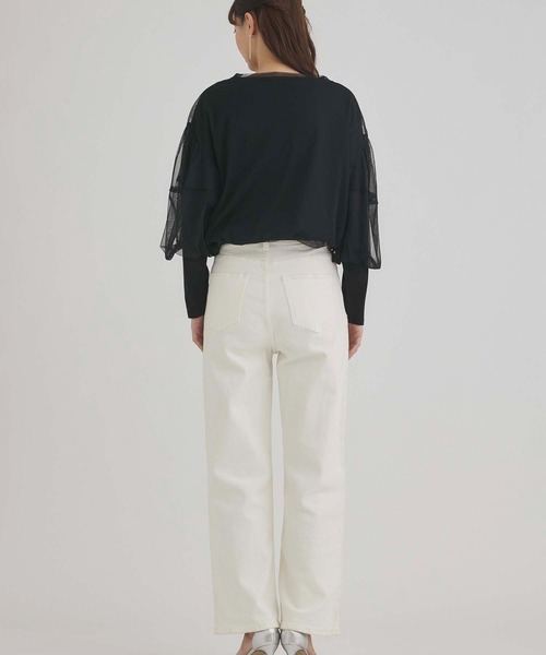 fifth(フィフス)の「チュール×長袖Tシャツセット(Tシャツ/カットソー・レディース・ブラック/チャコールグレー・M)」の7枚目の写真