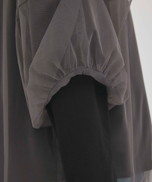 fifth(フィフス)の「チュール×長袖Tシャツセット(Tシャツ/カットソー・レディース・ブラック/チャコールグレー・M)」の15枚目の写真