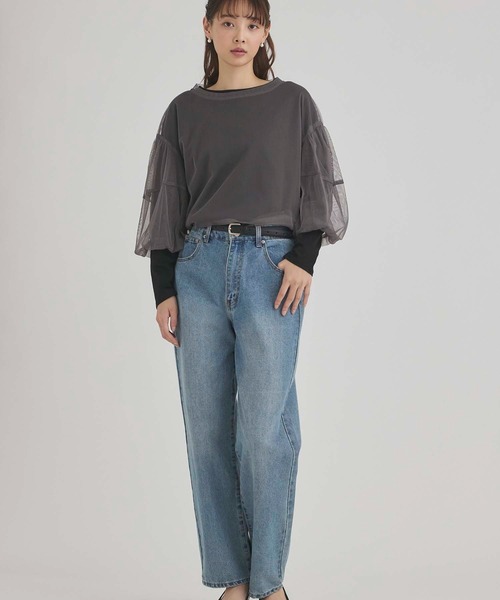 fifth(フィフス)の「チュール×長袖Tシャツセット(Tシャツ/カットソー・レディース・ブラック/チャコールグレー・M)」の19枚目の写真