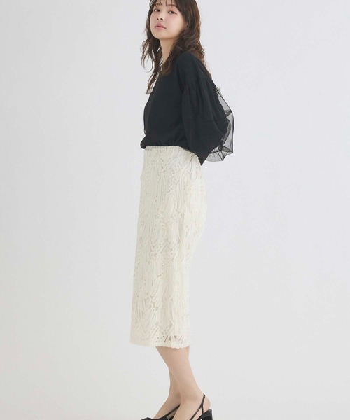 fifth(フィフス)の「チュール×長袖Tシャツセット(Tシャツ/カットソー・レディース・ブラック/チャコールグレー・M)」の13枚目の写真