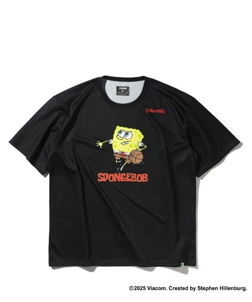 SPALDING(スポルディング)の「【SPALDING/スポルディング】Tシャツ スポンジ・ボブ ドリブル/スポンジボブコラボ吸水速乾UVカット半袖Tシャツ(Tシャツ/カットソー・メンズ・ホワイト/ブラック・MEDIUM/LARGE/X-LARGE)」の8枚目の写真