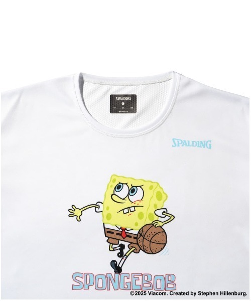 SPALDING(スポルディング)の「【SPALDING/スポルディング】Tシャツ スポンジ・ボブ ドリブル/スポンジボブコラボ吸水速乾UVカット半袖Tシャツ(Tシャツ/カットソー・メンズ・ホワイト/ブラック・MEDIUM/LARGE/X-LARGE)」の5枚目の写真