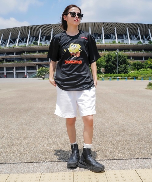 SPALDING(スポルディング)の「【SPALDING/スポルディング】Tシャツ スポンジ・ボブ ドリブル/スポンジボブコラボ吸水速乾UVカット半袖Tシャツ(Tシャツ/カットソー・メンズ・ホワイト/ブラック・MEDIUM/LARGE/X-LARGE)」の9枚目の写真