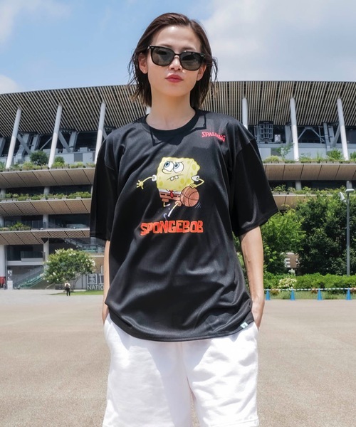 SPALDING(スポルディング)の「【SPALDING/スポルディング】Tシャツ スポンジ・ボブ ドリブル/スポンジボブコラボ吸水速乾UVカット半袖Tシャツ(Tシャツ/カットソー・メンズ・ホワイト/ブラック・MEDIUM/LARGE/X-LARGE)」の12枚目の写真