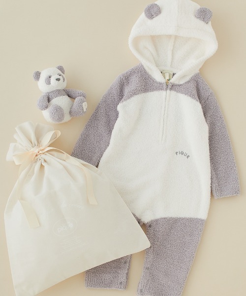 ラッピング済み】【BABY】パウダーアニマルロンパース＆ぬいぐるみSET