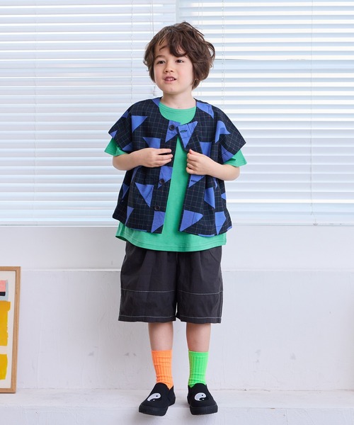 Life Support Products（ライフサポートプロダクツ）の「ポプリン6分丈ビッグショートパンツ（その他パンツ・キッズ・カーキ/ネイビー/チャコール/ピンク/ブラウン・150/140/130/120/110/100/90）」の9枚目の写真