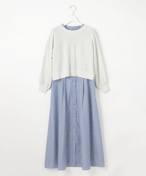 ANY SIS（エニィスィス）の「【2SET】シャツワンピ × ニット セット（ワンピース・レディース・ダルブルー系1/ホワイト系1・1/2/3）」の20枚目の写真