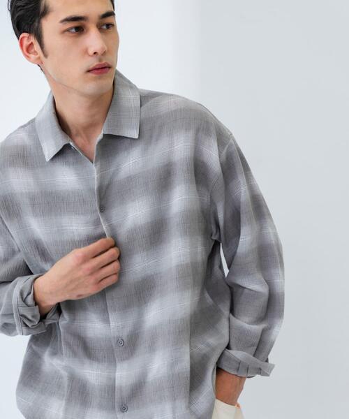 URBAN RESEARCH(アーバンリサーチ)の「オンブレーチェックシャツ(シャツ/ブラウス・メンズ・チャコールグレー/グレー系その他・MEDIUM/LARGE)」の1枚目の写真