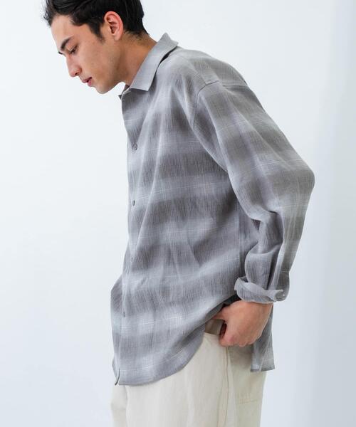 URBAN RESEARCH(アーバンリサーチ)の「オンブレーチェックシャツ(シャツ/ブラウス・メンズ・チャコールグレー/グレー系その他・MEDIUM/LARGE)」の5枚目の写真