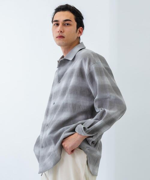 URBAN RESEARCH(アーバンリサーチ)の「オンブレーチェックシャツ(シャツ/ブラウス・メンズ・チャコールグレー/グレー系その他・MEDIUM/LARGE)」の7枚目の写真
