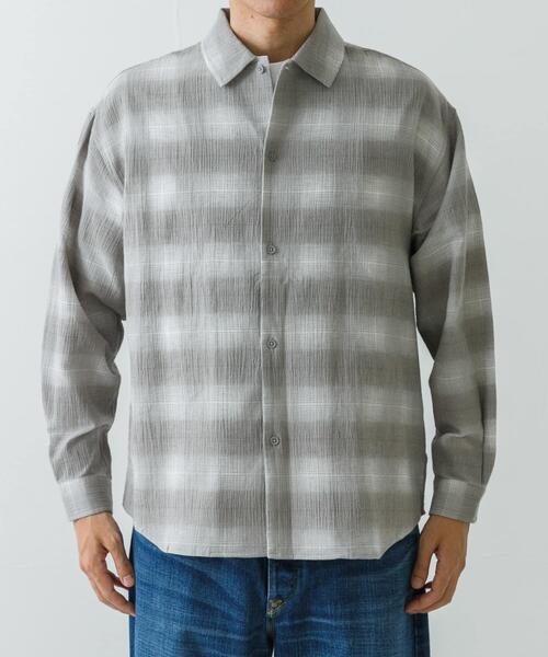 URBAN RESEARCH(アーバンリサーチ)の「オンブレーチェックシャツ(シャツ/ブラウス・メンズ・チャコールグレー/グレー系その他・MEDIUM/LARGE)」の13枚目の写真