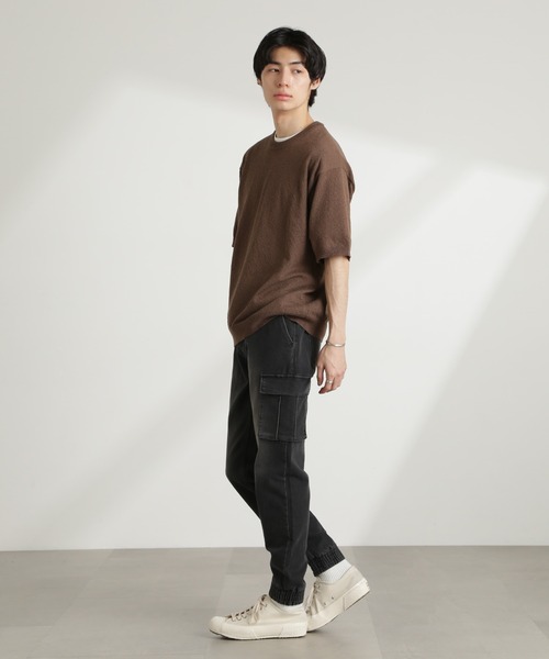 NANO universe（ナノユニバース）の「スリムフィット ジョガーカーゴパンツ（カーゴパンツ・メンズ・ブラック/ブルー・L/M/S）」の7枚目の写真