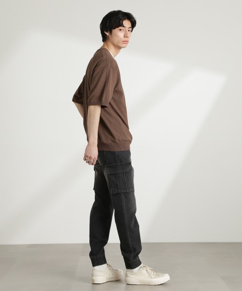 NANO universe（ナノユニバース）の「スリムフィット ジョガーカーゴパンツ（カーゴパンツ・メンズ・ブラック/ブルー・L/M/S）」の8枚目の写真