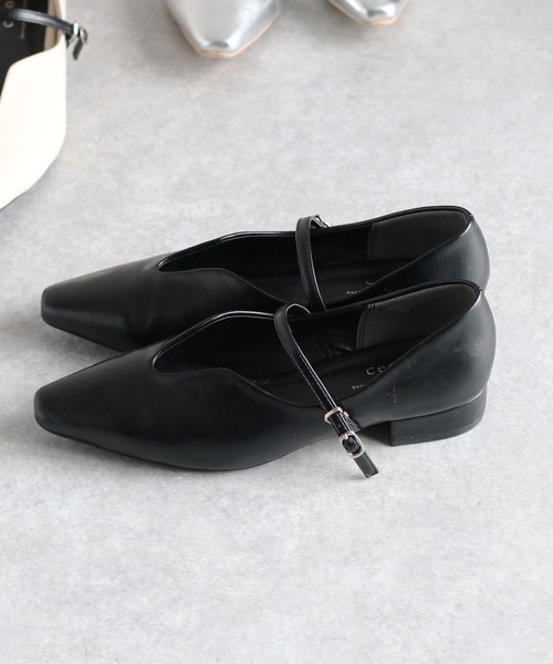 cepo（セポ）の「Ｕカットストラップパンプス（パンプス・レディース・ブラック/オフホワイト/シルバー・M/L）」の10枚目の写真