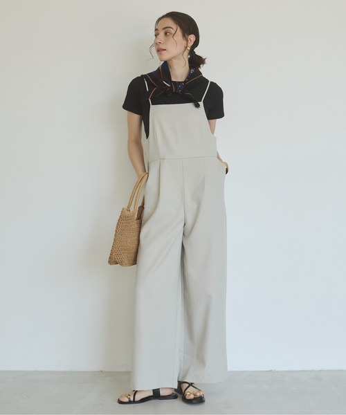 ANGIE（アンジー）の「ワイド キャミ サロペット/オールインワン（サロペット/オーバーオール・レディース・ホワイト系その他/ブラック・MEDIUM/MT）」の16枚目の写真