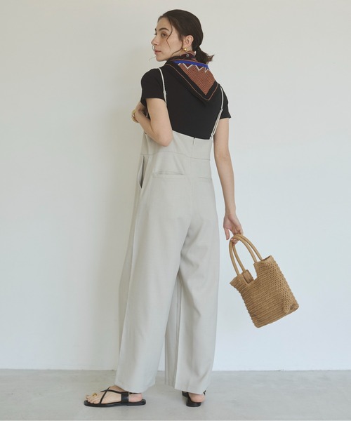 ANGIE（アンジー）の「ワイド キャミ サロペット/オールインワン（サロペット/オーバーオール・レディース・ホワイト系その他/ブラック・MEDIUM/MT）」の12枚目の写真