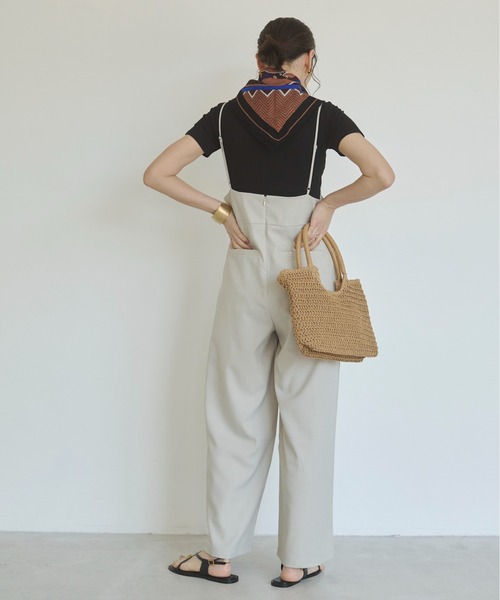 ANGIE（アンジー）の「ワイド キャミ サロペット/オールインワン（サロペット/オーバーオール・レディース・ホワイト系その他/ブラック・MEDIUM/MT）」の11枚目の写真