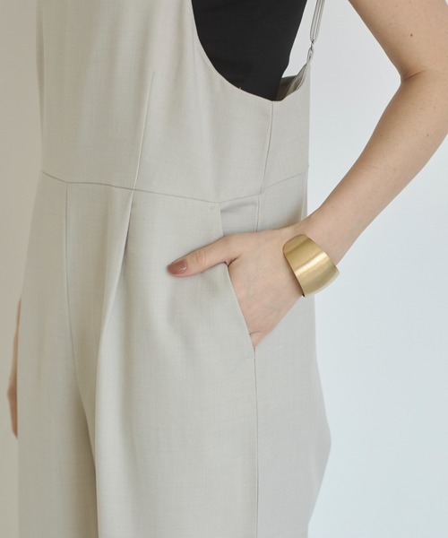 ANGIE（アンジー）の「ワイド キャミ サロペット/オールインワン（サロペット/オーバーオール・レディース・ホワイト系その他/ブラック・MEDIUM/MT）」の22枚目の写真