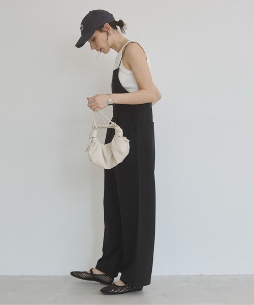 ANGIE（アンジー）の「ワイド キャミ サロペット/オールインワン（サロペット/オーバーオール・レディース・ホワイト系その他/ブラック・MEDIUM/MT）」の7枚目の写真