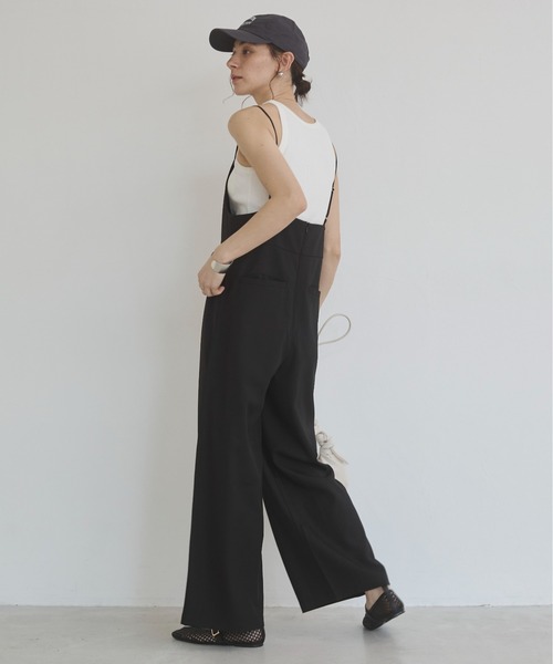 ANGIE（アンジー）の「ワイド キャミ サロペット/オールインワン（サロペット/オーバーオール・レディース・ホワイト系その他/ブラック・MEDIUM/MT）」の5枚目の写真