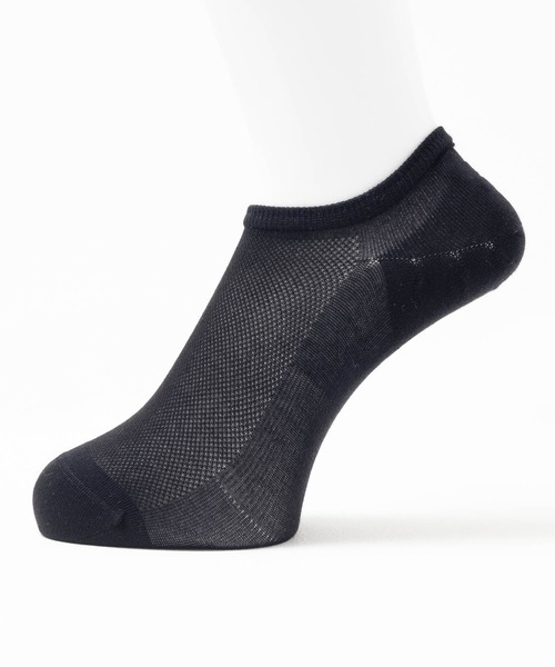 NAVY(ネイビー)の「NAVY 薄手 無地メッシュ スニーカーインソックス 25-27cm(ソックス/靴下・メンズ・グレー系/ブラック/ネイビー・FREE)」の1枚目の写真