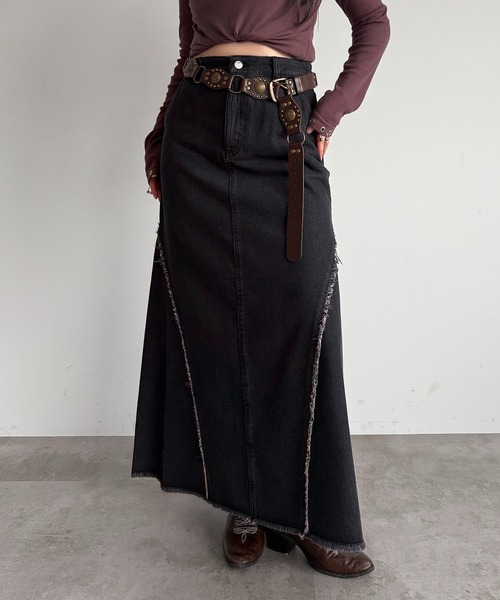 apres jour mignon(アプレジュールミニョン)の「切り替えデニムスカート(スカート・レディース・ブラック系その他/ブルー系その他・SMALL/MEDIUM/X-LARGE)」の1枚目の写真