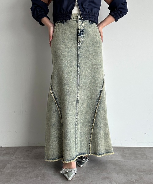 apres jour mignon(アプレジュールミニョン)の「切り替えデニムスカート(スカート・レディース・ブラック系その他/ブルー系その他・SMALL/MEDIUM/X-LARGE)」の8枚目の写真