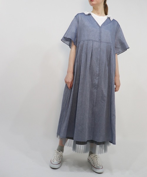 haupia（ハウピア）の「夏の小鳥【ワンピース】（ワンピース・レディース・ネイビー/オフホワイト/チャコールグレー・MEDIUM）」の3枚目の写真