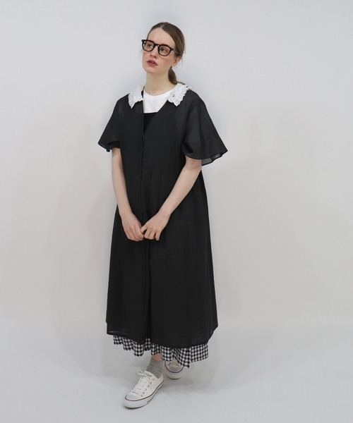 haupia（ハウピア）の「夏の小鳥【ワンピース】（ワンピース・レディース・ネイビー/オフホワイト/チャコールグレー・MEDIUM）」の4枚目の写真