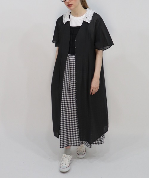 haupia（ハウピア）の「夏の小鳥【ワンピース】（ワンピース・レディース・ネイビー/オフホワイト/チャコールグレー・MEDIUM）」の6枚目の写真