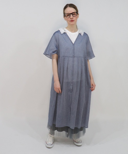 haupia（ハウピア）の「夏の小鳥【ワンピース】（ワンピース・レディース・ネイビー/オフホワイト/チャコールグレー・MEDIUM）」の9枚目の写真