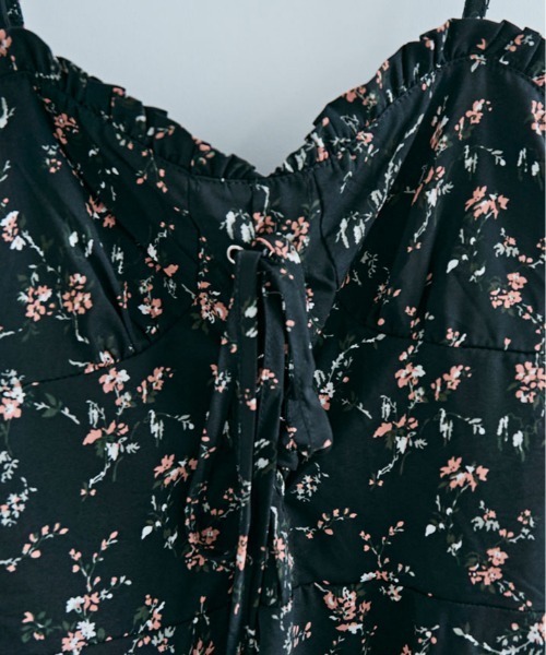 kirakiraShop（キラキラショップ）の「イレギュラーヘム 花柄 ミニワンピース（ワンピース・レディース・ブラック/ブラック系その他・FREE）」の17枚目の写真