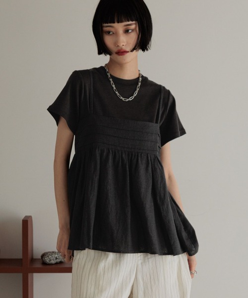 LOWRYS FARM(ローリーズファーム)の「ノルマンディキャミ 248337(キャミソール・レディース・ブラウン/アイボリー/ブルー/チャコールグレー・FREE)」の1枚目の写真