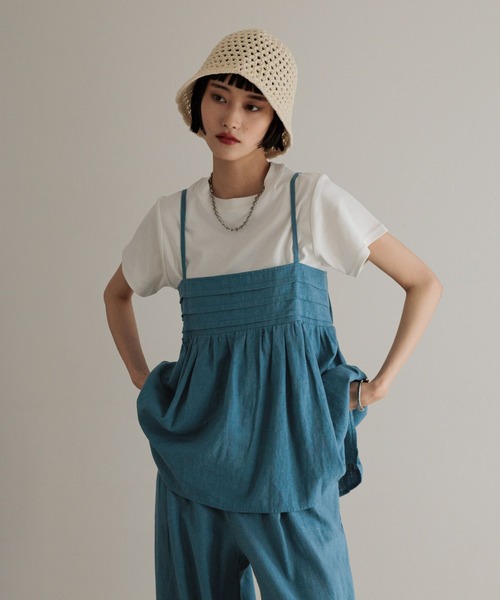 LOWRYS FARM(ローリーズファーム)の「ノルマンディキャミ 248337(キャミソール・レディース・ブラウン/アイボリー/ブルー/チャコールグレー・FREE)」の8枚目の写真