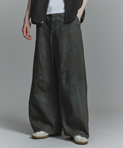 PUBLIC TOKYO（パブリックトウキョウ）の「PUBLIC DENIM　ワイドバギーパンツ（デニムパンツ・メンズ・その他2/グリーン/ブラック・1/2）」の3枚目の写真