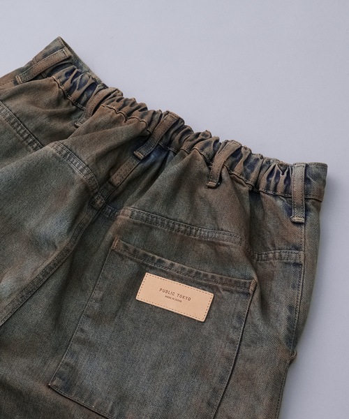 PUBLIC DENIM 立体裁断ワイドバギーパンツ（デニムパンツ