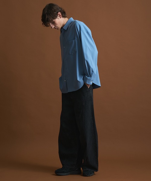 PUBLIC TOKYO（パブリックトウキョウ）の「PUBLIC DENIM　ワイドバギーパンツ（デニムパンツ・メンズ・その他2/グリーン/ブラック・1/2）」の10枚目の写真