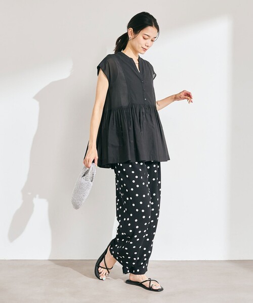 WEB限定】＜at ease＞ドット パンツ（その他パンツ）｜green